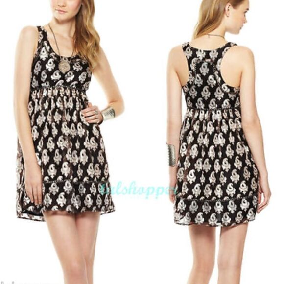 Free People Metallic Studded Party Dress Size 0 - Picture 4 of 11